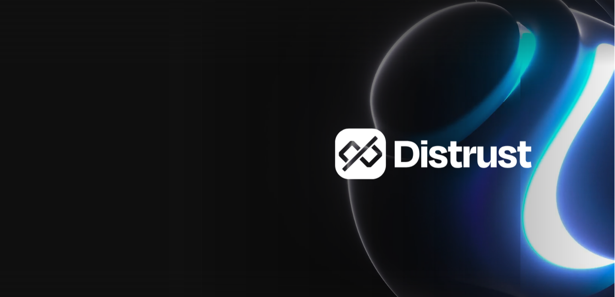 Mastodon banner for @distrust