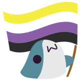 BlahajWavingNonBinaryFlag