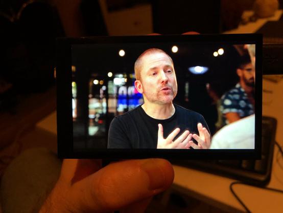 Video of yours truly being interviewed by Italian TV (from my blog) playing on the HyperPixel’s screen