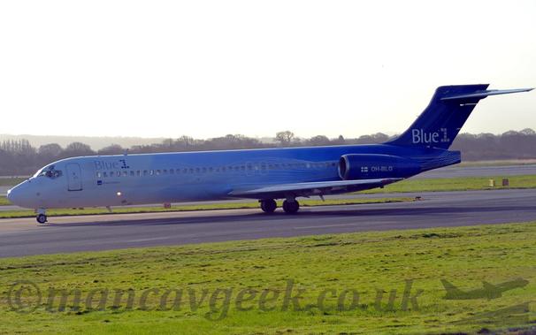 Blue1 B717 at Manchester aIarport, 2014