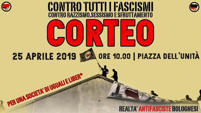 Bologna, Italy - Antifa demo April 25th
