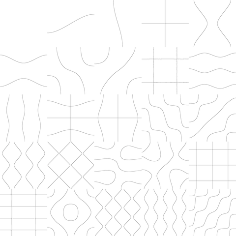 a 5 by 5 grid of patterns of black curves on white background, at the zero crossings of eigenvectors of harmonic operator (aka Laplacian)