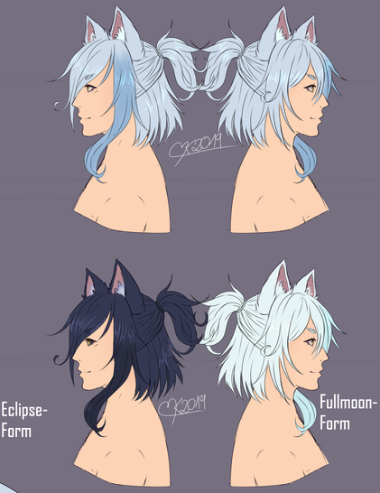 side view luciels  hair