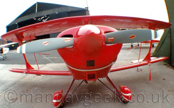 Pitts S2A at Barton Airport, early 1990s.