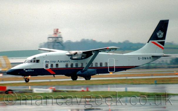 British Airways SD360 at Glasgow Airport, 1995.