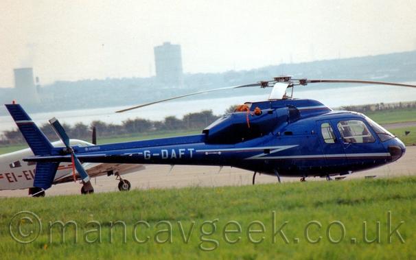 Aerospatiale AS355 at Liverpool Airport, 1993.