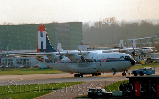Heavylift Belfast at Manchester Airport, some time in the 1990s.