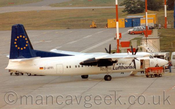 Lufthansa F50 at Berlin Tegel Airport, 1996.