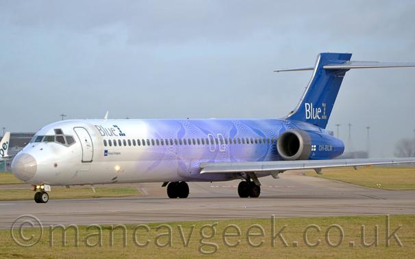 Blue1 B717 at Manchester Airport, 2016.