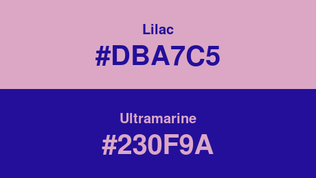 Lilac (#DBA7C5) and Ultramarine (#230F9A)