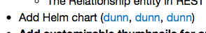 changelog entry saying "Add Helm chart (dunn, dunn, dunn)"
