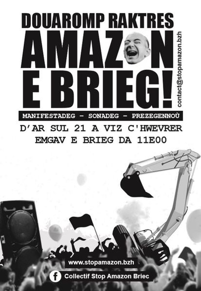 Douaromp raktres Amazon e Brieg
Manifestadeg - sonadeg - prezegennoù
D'ar sul 21 a vi c'hwevrer emgav e Brieg da 11e00