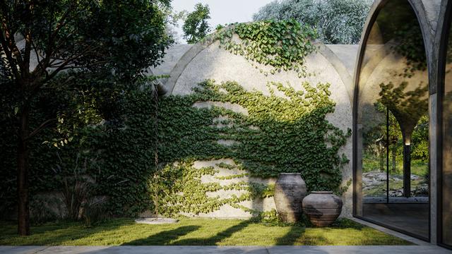 The gardens would have trees that cast shadows