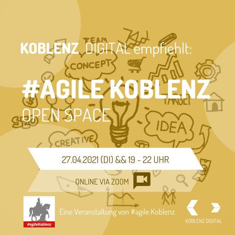 Eine Grafik, bei der Elemente aus dem Agile rund um eine Glühbirne positioniert sind.