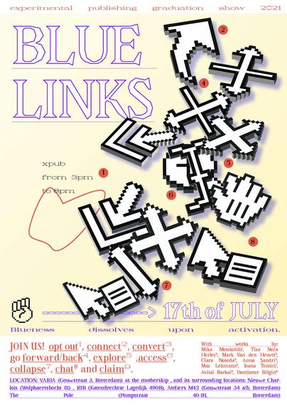Poster of the event. We can see lots of mouse cursors and the following subtitle: "JOIN US! opt-out, connect, convert, go forward, explore, access, collapse, chat and claim"