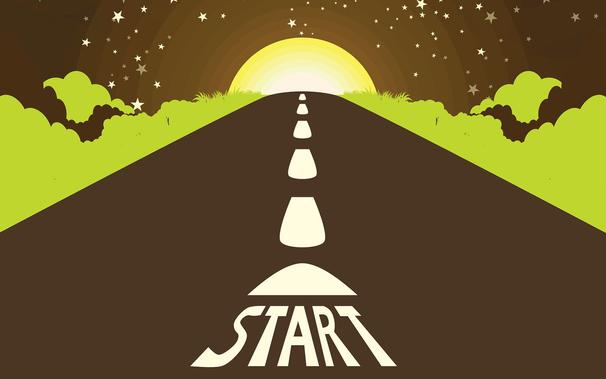 road with starting line