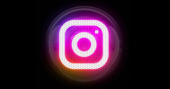 Instagram logo on black background