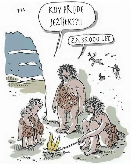 Cavemen kids and parents wearing animal furs by fire
