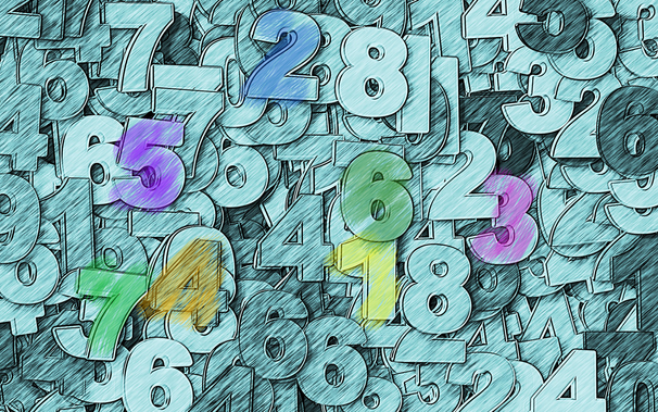 stenciled shaded numbers