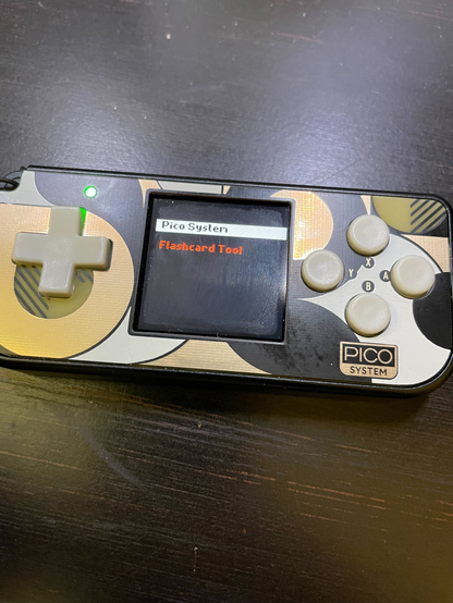 Pico system device project with image of application landing page on the screen.
