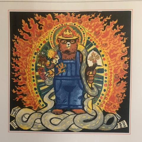 Smokey Bear Thanka - Smokey Bear as Boddhisattva protector.