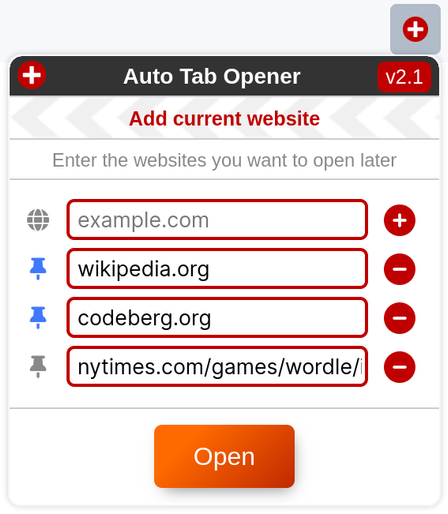 The addon's popup
