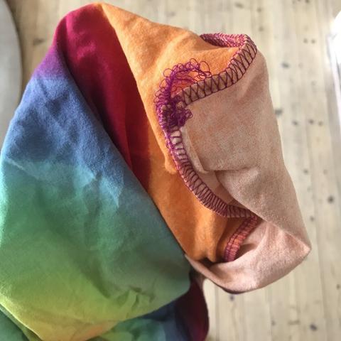 An overlock seam inside the pillow cover.