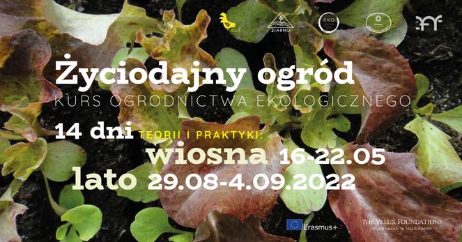 Plansza tytułowa Kursu Ogrodnictwa Ekologicznego "Życiodajny Ogród"