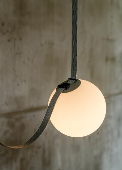 A photograph of the customisable hanging lighting system called Plusminus