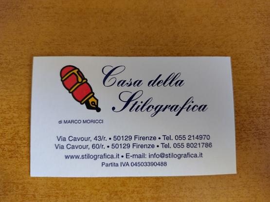 Biglietto da visita di Casa della Stilografica di Marco Moricci
