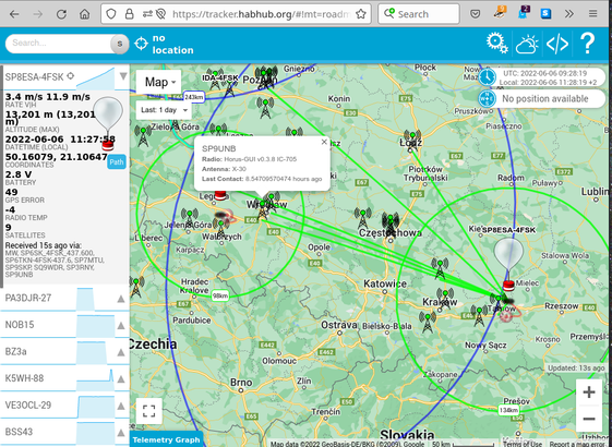 highaltitudeballoon  tracking with tracker.habhub.org