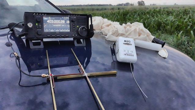 ic-705 , hb9cv antenna, radiosonde M20 and scratch from meteo balloon