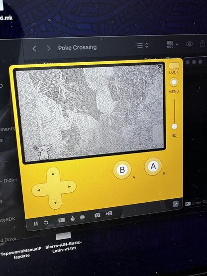 First screenshot of a small game project on playdate.