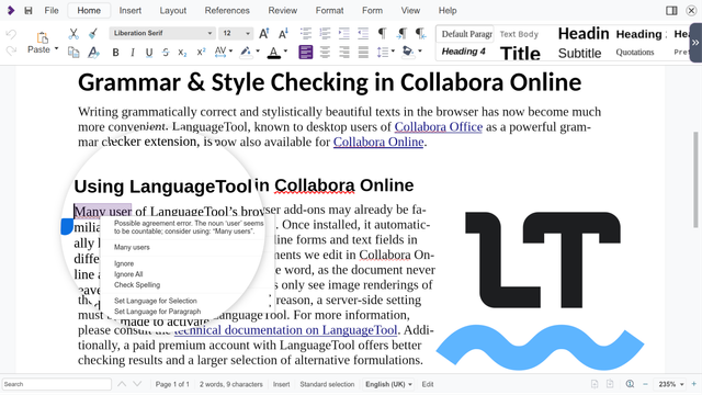 Collabora Online 22.05 LanguageTool