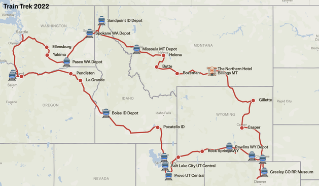 Train Trek Map 2022