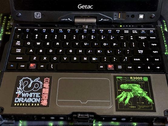 Getac keyboard and stickers