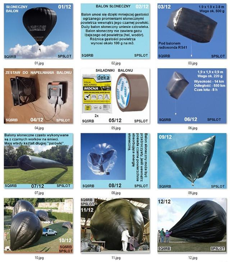 sstv pictures received from SQ5RB hot air balloon mission