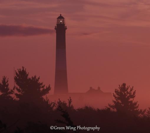 The Fire Island Lighthouse in the early morning mist.