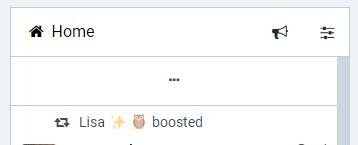 Screenshot of Mastodon showing three dots in a timeline.