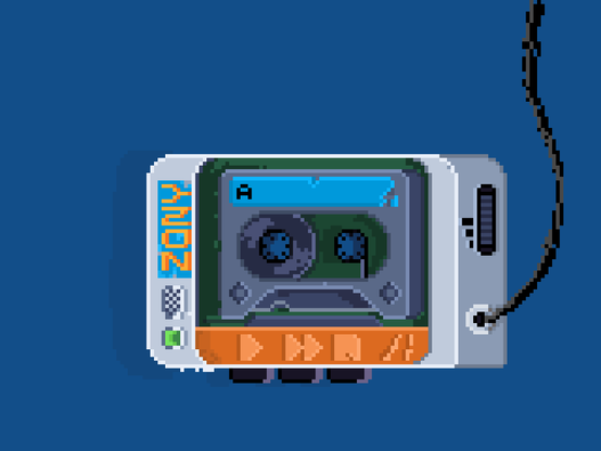 Walkman Pixelart with a casette inside