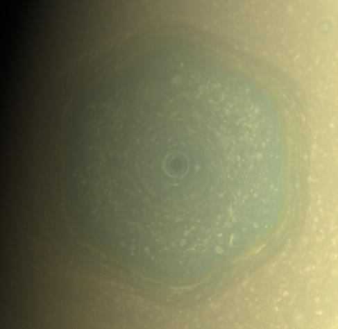 Saturn's North polar hexagon in true color