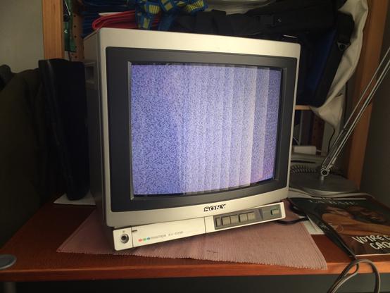 Thirteen inch Sony Trinitron cathode ray tube television