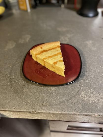 Sweet yellow corn cake drizzled with honey