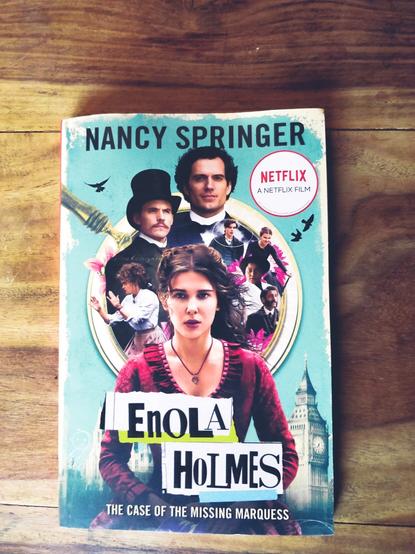 Paperback book. 
Enola Holmes and the Case of the Missing Marquess by Nancy Springer.