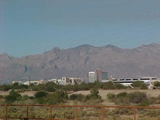 A view of the Downtown Tucson Skyline from The Loop