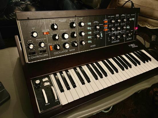 Minimoog Model D 2022 at the Moog launch party