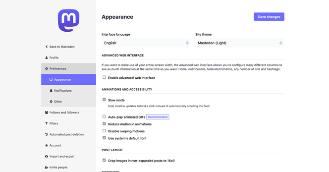 Admin interface with custom warm light theme.