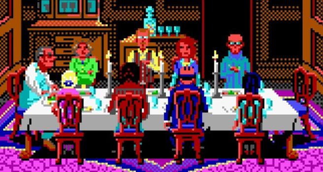 Animated gif of my game characters eating dinner