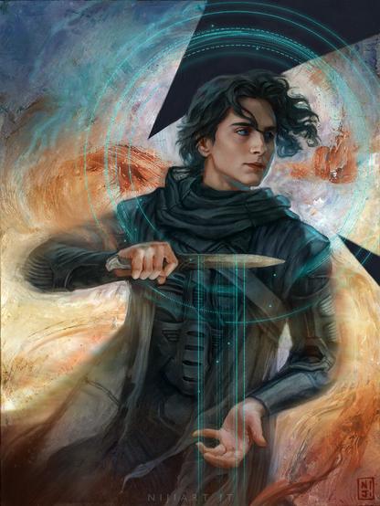 Fanart of Dune depicting Timothée Chalamet as Paul Atreides