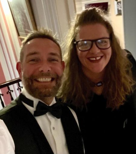 Pic of conservationists dressed up for award ceremony